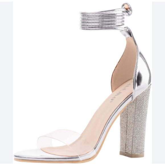 Lala Ikai Women's High Heels Bedazzled Strappy Party Pump Sandals - Picture 1 of 10